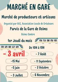 Marché en gare, producteurs et artisans sur le parvis de la Gare de Reims le 1er jeudi du mois