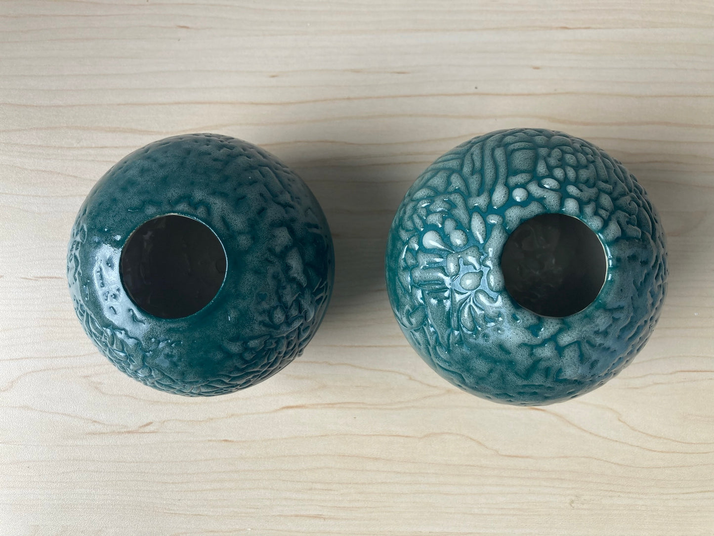 Lot de 2 petits soliflores turquoises