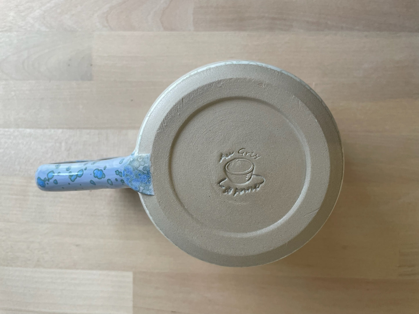Très grande tasse à thé ou à soupe Coeur Bleu