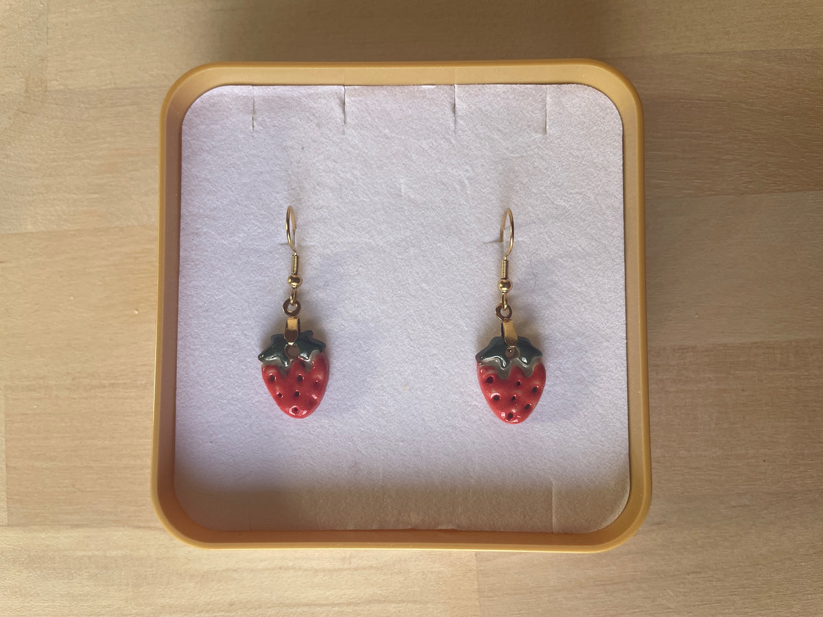 Boucles d'oreilles Fraises des bois